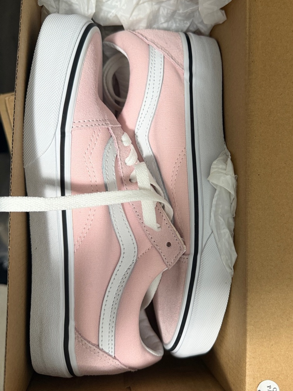 Vans Pink Canvas Low-Top Sneakers with White Sidestripe